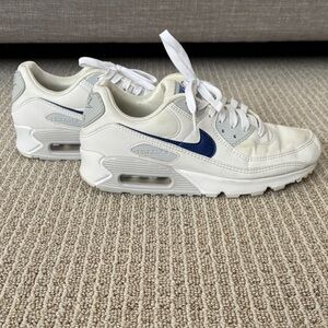 Nike White and Blue Athletic Shoes